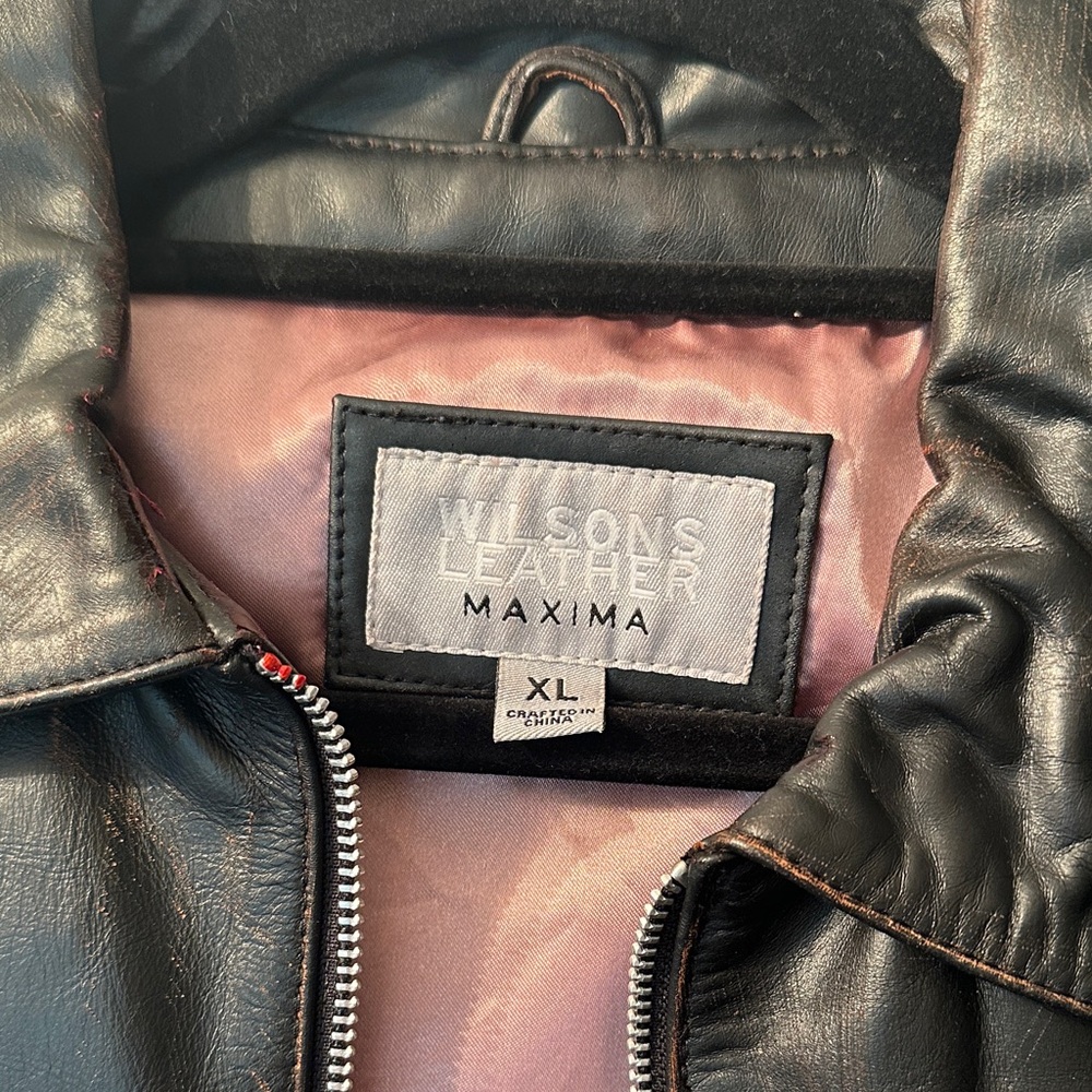 Wilsons Leather Black Jacket with Pink Accents - Picture 8 of 10